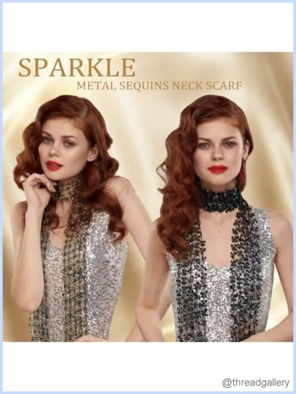4 Pack Sequin Scarf Long Thin Skinny Scarf Women's Fashion Scarves Shimmer